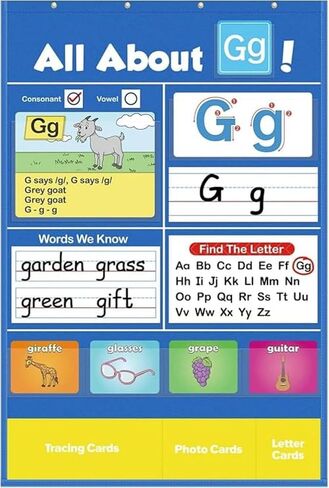 الحجم المتوسط ​​الأبجدية تعلم الجيب مخطط جيب ، مركز التعلم في دائرة Alphabet بطاقات فلاش ABC Wall Chart Game for Toddler Kids Homeschool Su in Saudi Arabia