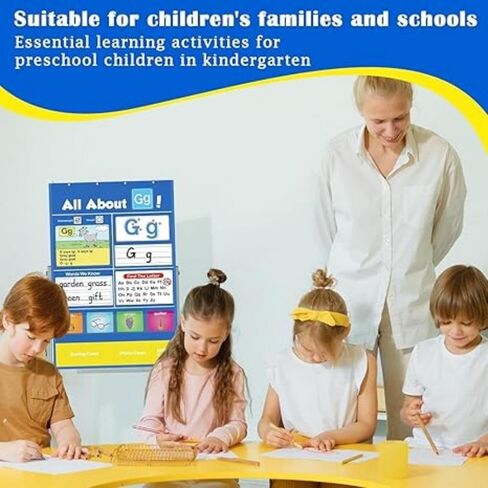 الحجم المتوسط ​​الأبجدية تعلم الجيب مخطط جيب ، مركز التعلم في دائرة Alphabet بطاقات فلاش ABC Wall Chart Game for Toddler Kids Homeschool Su in Saudi Arabia