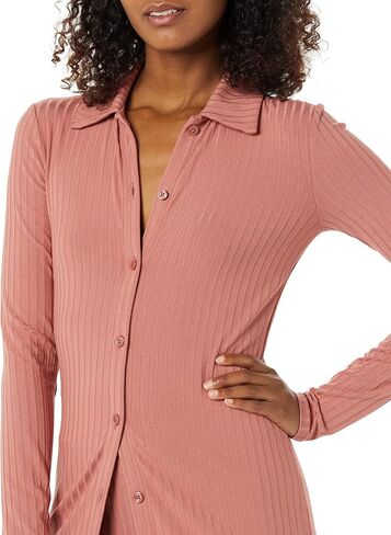 Amazon Essentials Women's Wide Rib Long Sleeve Button-up Collared Cardigan (Previously Daily Ritual) in Saudi Arabia