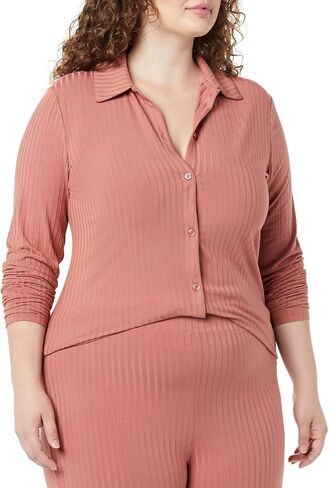 Amazon Essentials Women's Wide Rib Long Sleeve Button-up Collared Cardigan (Previously Daily Ritual) in Saudi Arabia