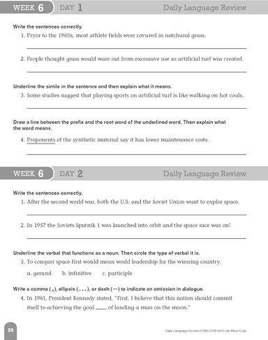 Evan-Moor Daily Language Review ، الصف الثامن ، الأنشطة ، التعليم المنزلي ومصنف موارد الفصول الدراسية ، أوراق عمل قابلة للتكرار ، طبعة المعلم ، الممارسة اليومية ، تقييم المهارات ، القواعد ، علامات الترقيم in Saudi Arabia