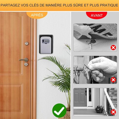 Key Lock Box, Weatherproof Key Box, Heavy Duty Key Box with 4 Digit Code for Home, Garage, Airbnb, Grey in Saudi Arabia