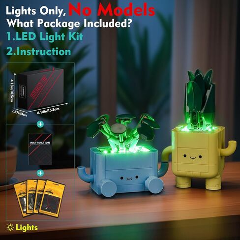 طقم إضاءة متوافق مع LEGO 10349 Happy Plants - لا يوجد طراز فقط الضوء ، إكسسوارات الإضاءة LED متوافقة مع LEGO 10349 Happy Bonsai in Kuwait