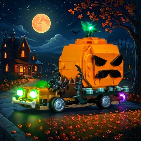 طقم إضاءة متوافقة مع LEGO 40822 Jack-O'-Lantern Pickup Truck-لا يوجد طراز خفيف فقط ، إكسسوارات إضاءة LED متوافقة مع LEGO 40822 Pumpkin Lights Truck Truck in Kuwait