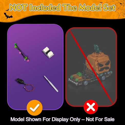 طقم إضاءة متوافقة مع LEGO 40822 Jack-O'-Lantern Pickup Truck-لا يوجد طراز خفيف فقط ، إكسسوارات إضاءة LED متوافقة مع LEGO 40822 Pumpkin Lights Truck Truck in Kuwait