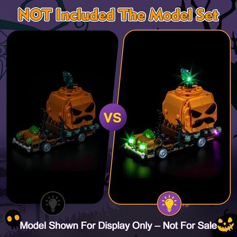 طقم إضاءة متوافقة مع LEGO 40822 Jack-O'-Lantern Pickup Truck-لا يوجد طراز خفيف فقط ، إكسسوارات إضاءة LED متوافقة مع LEGO 40822 Pumpkin Lights Truck Truck in Kuwait