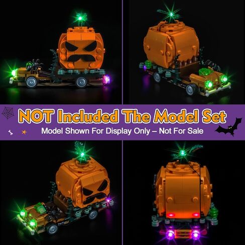 طقم إضاءة متوافقة مع LEGO 40822 Jack-O'-Lantern Pickup Truck-لا يوجد طراز خفيف فقط ، إكسسوارات إضاءة LED متوافقة مع LEGO 40822 Pumpkin Lights Truck Truck in Kuwait