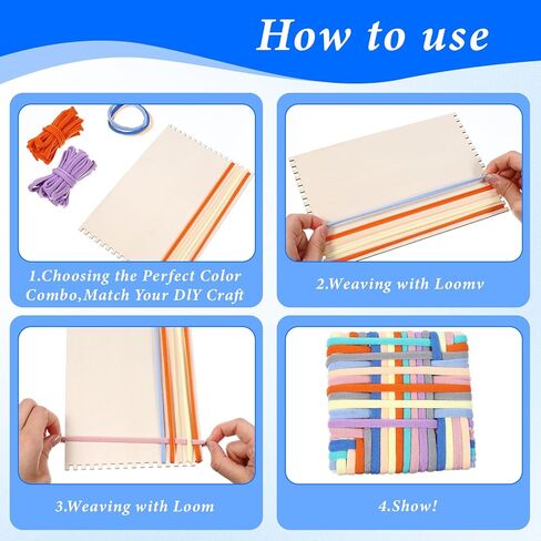 xliuax 180pcs نسج حلقات إعادة ملء الأفق ، 9 ألوان potholder النسيج الحلقات المرنة للفنون والحرف اليدوية لتوصيلات الحرف اليدوية DIY in Kuwait