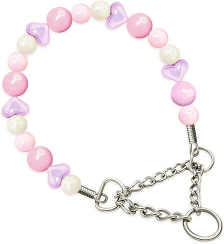 Jogia® Pink Princess Cholecs Cog Collar - طوق Martingale المصنوع يدويًا للكلاب الصغيرة والمتوسطة والكبيرة ، التصميم الأرجواني اللافندر ، إكسسوارات كلب فتاة لطيف in Kuwait