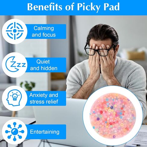 Skin Picking Fidget Toys, 8.5cm Non-Sticky Silicone Sensory Picking Pad Portable Pick Dig Peel Relax Anxiety Pocket Toy Easter Basket Stuffers Party Favors Christmas Prizes in Saudi Arabia