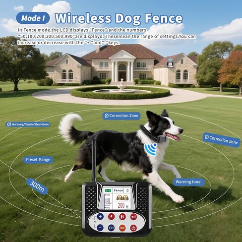 سياج الكلب اللاسلكي والطوق التدريبي ، السياج غير المرئي للكلاب مع أوضاع الصدمة/الاهتزاز ، طوق الكلب المحيط بالماء وقابل للتعديل من أجل السلامة والخارجية ، 1DOG ، نظام حدود الكلب اللاسلكي اللاسلكي in Kuwait