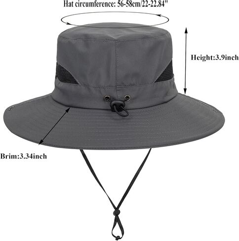 Sun Hat for Men/Women, Wide Brim UV Protection Fishing hat, Mens Waterproof Safari Boonie Bucket Hat for Hiking Garden Beach in Saudi Arabia