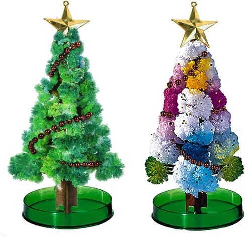 2PCS Magic Growing Christmas Tree, Crystal Christmas Tree, Green Colorful Presents Novelty Kit for Kids, Funny Educational and Party Toys DIY Christmas Decorations in Kuwait