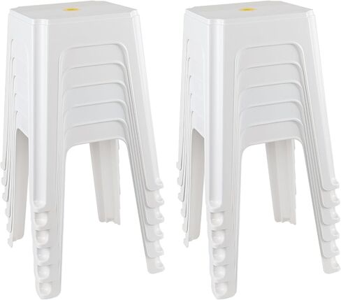 6-Pack White Stack Stools, Stacking Set-Stackable Nesting Stools/Chairs for Home, Office, Classrooms in Kuwait