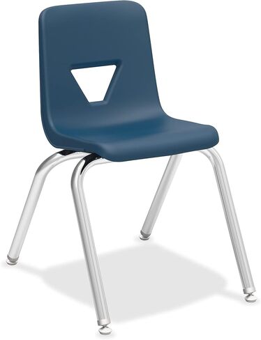 Lorell 16" Seat-Height Student Stacking Chairs, Navy, 4 Count in Saudi Arabia