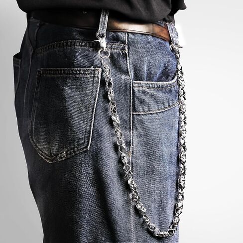 سلسلة محفظة، سلسلة جيب لراكبي الدراجات النارية على شكل جمجمة للجنسين، طول 25.2 سم in Kuwait