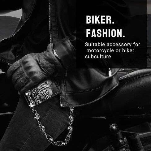 Wallet Chain,Unisex Skull Biker Pant Trouser Jean Pocket Chain, 25.2''Length in Saudi Arabia