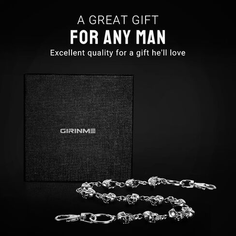 Wallet Chain,Unisex Skull Biker Pant Trouser Jean Pocket Chain, 25.2''Length in Saudi Arabia