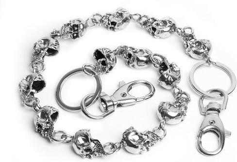 Wallet Chain,Unisex Skull Biker Pant Trouser Jean Pocket Chain, 25.2''Length in Saudi Arabia