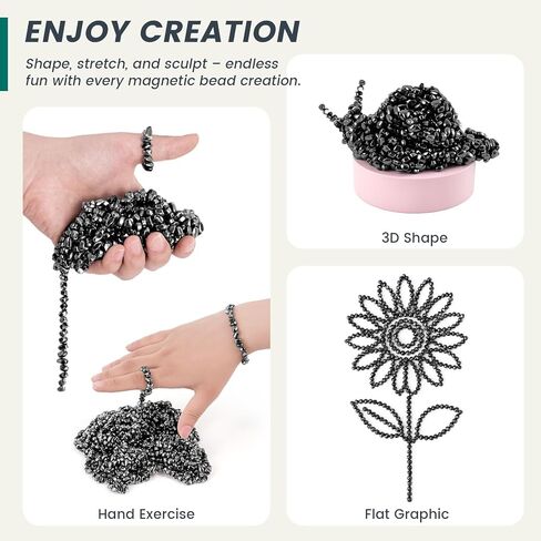 LovesTown 1100PCS Ferrite Putty Stones, Fidget Magnetic Beads Desk Toys for Men Women Teens Office Party 5mm Colorful in Saudi Arabia