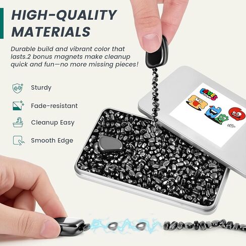 LovesTown 1100PCS Ferrite Putty Stones, Fidget Magnetic Beads Desk Toys for Men Women Teens Office Party 5mm Colorful in Saudi Arabia