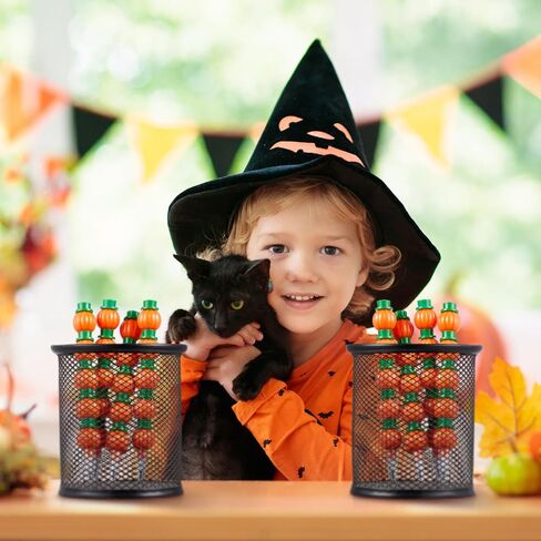 Faccito 48 Pcs Halloween Pumpkin Stackable Pencils for Kids Stacking Point Pencils Party Favors for Fall Halloween Pumpkin Thanksgiving Birthday Party Supplies Goodie Bag Filler School Fun Equipment in Saudi Arabia