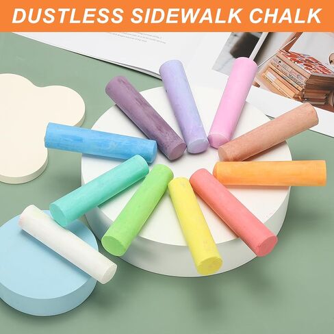 Patikil 10 pcs طباشير بدون غبار ، صفراء صفراء طباشير كبير الصلبة ضخمة شارع قابلة للغسل للبالغين في الهواء الطلق يرسم فن الجدران الفن in Kuwait