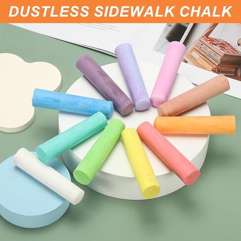 Patikil 10 pcs طباشير بدون غبار ، صفراء صفراء طباشير كبير الصلبة ضخمة شارع قابلة للغسل للبالغين في الهواء الطلق يرسم فن الجدران الفن in Kuwait