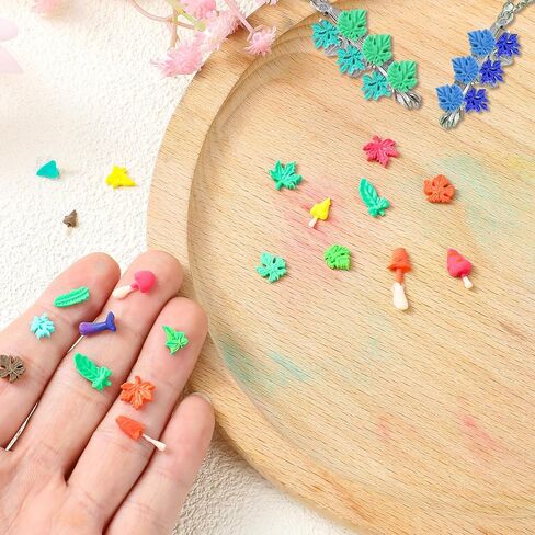 4 Pcs Fall Polymer Clay Molds, Mushroom Polymer Clays Rubber Molds Mini Flower Polymer Clay Mold Autumn Clays Earring Cutters for Jewelry Making DIY Craft in Saudi Arabia