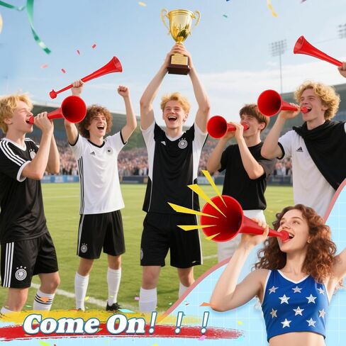 Stadium Horn, Vuvuzela Plastic Trumpet Collapsible Cheering Blow Horns Loud Sound Soccer Trumpets Noise makers for Sporting Events Football Games Carnival Fun Birthday Party Favors - 1PCS (Blue) in Saudi Arabia