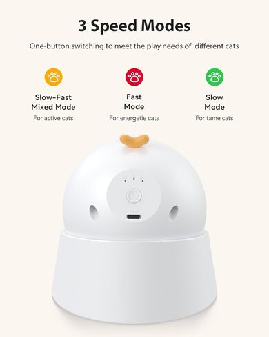 ROJECO AUTO LASER CAT TOY - مسار حركة عشوائي ، قاعدة 360 درجة مغناطيسية ، قم بالهدوء ، قابل لإعادة الشحن مع بطارية 1000 مللي أمبير في الساعة ، نومًا تلقائيًا و 3 سرعات ، آمنة للقطط ، ألعاب القطط التفاعلية للملل الداخلي in Kuwait