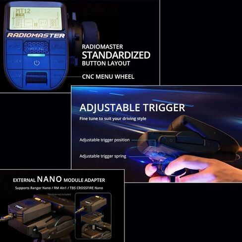RADIOMASTER MT12 EDGETX OPEN-SOURCE RADIO Controller | 2.4g 4in1 متعددة البروتوكول | لسيارات RC ، القوارب والمركبات السطحية | نسخة ترقية in Kuwait