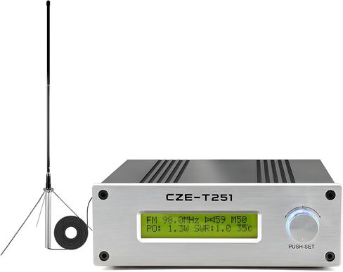 25W Long Range FM Broadcast Transmitter for Drive-in Movie, Church Parking Lot, Lights Fireworks Show,Fireworks Display,School, Supermarket Events with 3.5mm Mic Jack in Saudi Arabia