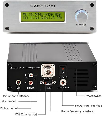 25W Long Range FM Broadcast Transmitter for Drive-in Movie, Church Parking Lot, Lights Fireworks Show,Fireworks Display,School, Supermarket Events with 3.5mm Mic Jack in Saudi Arabia
