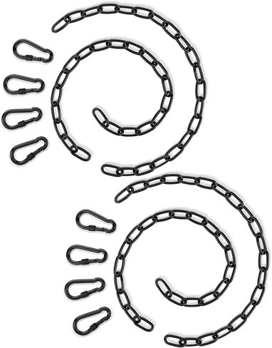 Hanging Swing Chain - 2 Pack 25 Inch 660 Pounds Capacity Heavy Duty Hammock Hardware Kit for Swing Chair, Punching Bag, Hammock, Indoor & Outdoor Gym Accessories (Black) in Saudi Arabia