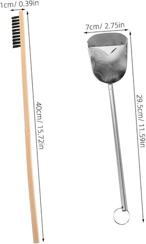 Sosoport 2pcs Bird Cage Brush with Dropping Shovel Set Birdcage Cleaner Cleaning Tools for Parrot Small Pet Animal House Grooves Or Narrow Gaps Supplies in Saudi Arabia