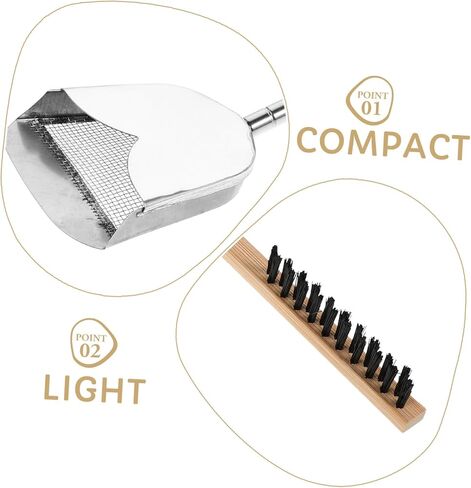 Sosoport 2pcs Bird Cage Brush with Dropping Shovel Set Birdcage Cleaner Cleaning Tools for Parrot Small Pet Animal House Grooves Or Narrow Gaps Supplies in Saudi Arabia