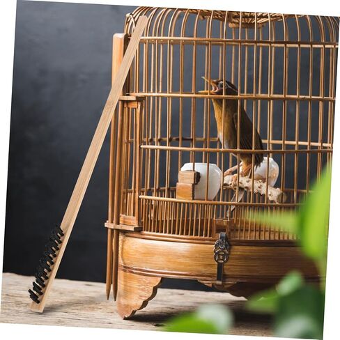 Sosoport 2pcs Bird Cage Brush with Dropping Shovel Set Birdcage Cleaner Cleaning Tools for Parrot Small Pet Animal House Grooves Or Narrow Gaps Supplies in Saudi Arabia