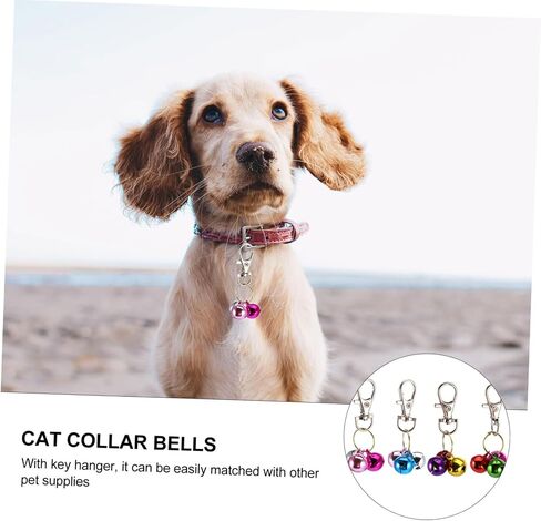 BESPORTBLE 4pcs Pet Collar Bells Pendants for Cats Dogs Safe Comfortable Easy to Attach Attractive Design for Pet Accessories Random Color in Saudi Arabia
