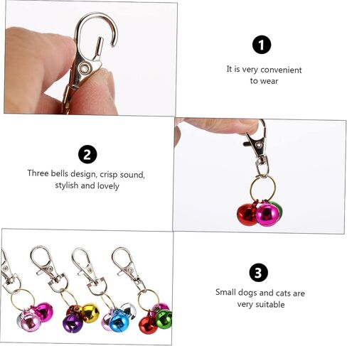 BESPORTBLE 4pcs Pet Collar Bells Pendants for Cats Dogs Safe Comfortable Easy to Attach Attractive Design for Pet Accessories Random Color in Saudi Arabia