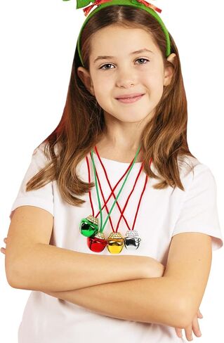 Jingle Bell Necklaces, Multicolor Bell Christmas Decor, Hanging Holiday Bell Set Jingle Bell Necklace Bulk in Saudi Arabia