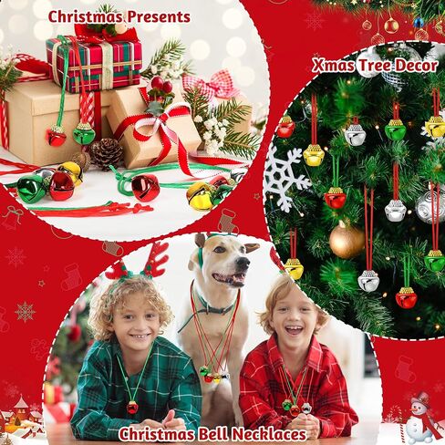 Jingle Bell Necklaces, Multicolor Bell Christmas Decor, Hanging Holiday Bell Set Jingle Bell Necklace Bulk in Saudi Arabia