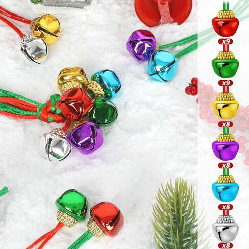 Jingle Bell Necklaces, Multicolor Bell Christmas Decor, Hanging Holiday Bell Set Jingle Bell Necklace Bulk in Saudi Arabia