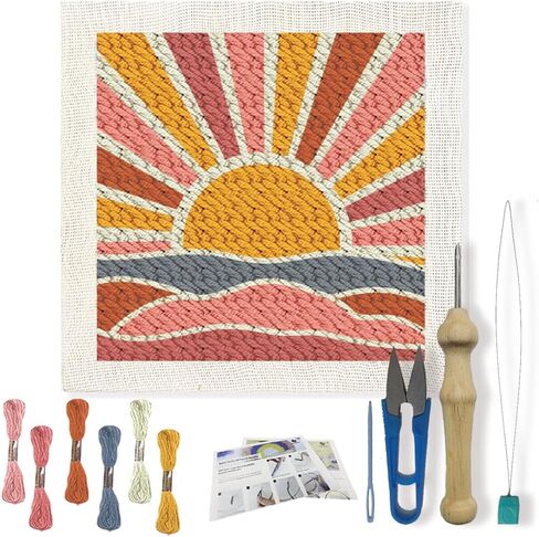 FreeBloss DIY Punch Edele Kit Sunrise Punch Edele Entedle Wall Lawer Laiming Kit للمبتدئين Poke Poke Dandelion Room Decor in Saudi Arabia