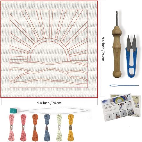 FreeBloss DIY Punch Edele Kit Sunrise Punch Edele Entedle Wall Lawer Laiming Kit للمبتدئين Poke Poke Dandelion Room Decor in Saudi Arabia