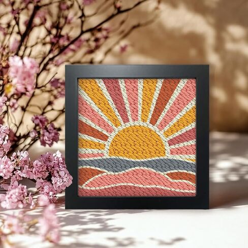 FreeBloss DIY Punch Edele Kit Sunrise Punch Edele Entedle Wall Lawer Laiming Kit للمبتدئين Poke Poke Dandelion Room Decor in Saudi Arabia