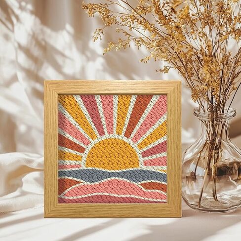 FreeBloss DIY Punch Edele Kit Sunrise Punch Edele Entedle Wall Lawer Laiming Kit للمبتدئين Poke Poke Dandelion Room Decor in Saudi Arabia