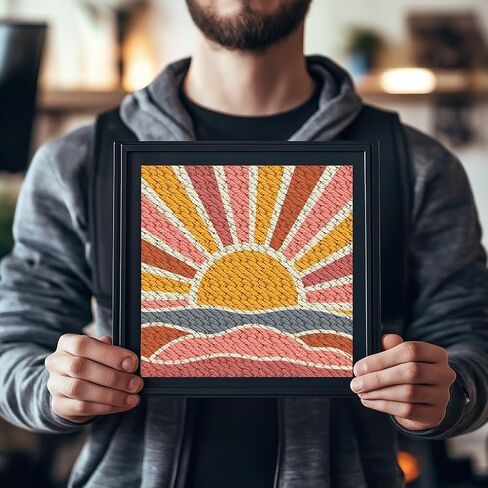 FreeBloss DIY Punch Edele Kit Sunrise Punch Edele Entedle Wall Lawer Laiming Kit للمبتدئين Poke Poke Dandelion Room Decor in Saudi Arabia