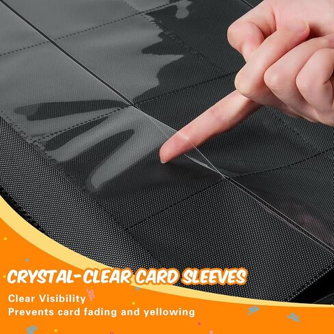 Premium Card Binder 16 Pocket, 1000+ Cards PU Cover Trading Card Binder Side Loading Card Collection Album Holder Folders for MTG, TCG, Game Cards & Sports Cards, Kpop (black) in Kuwait