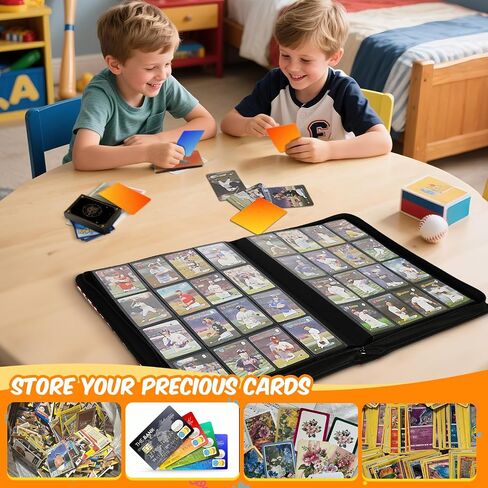 Premium Card Binder 16 Pocket, 1000+ Cards PU Cover Trading Card Binder Side Loading Card Collection Album Holder Folders for MTG, TCG, Game Cards & Sports Cards, Kpop (black) in Kuwait
